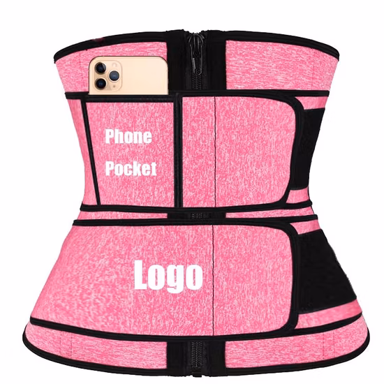 Неопреновый черный триммер Sweat Sauna Waist Trainer с карманом для телефона на молнии